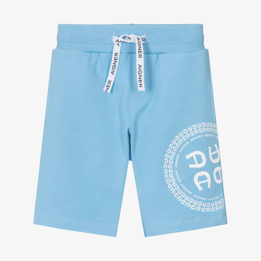 AIGNER-Baby Boys Blue Cotton Jersey Shorts | Childrensalon