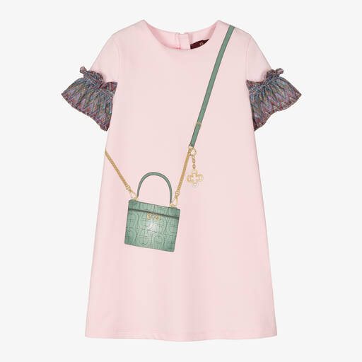 AIGNER-Girls Pink Cotton Jersey Dress | Childrensalon