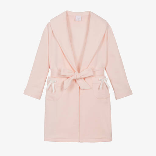 AMIKI Children-Girls Pink Cotton Dressing Gown | Childrensalon