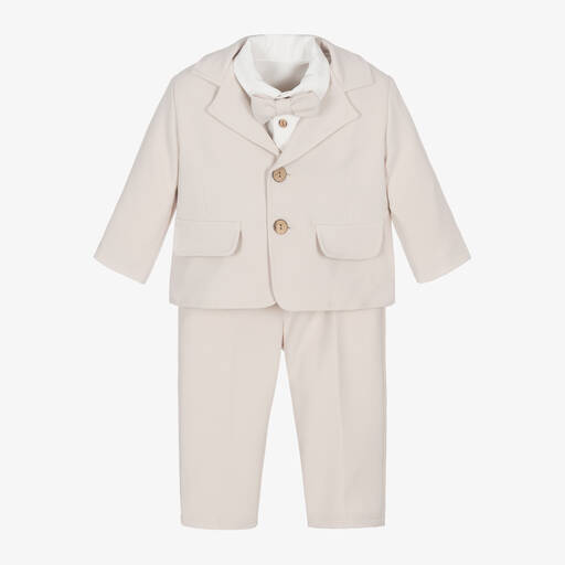 Andreeatex-Boys Beige Jersey Suit | Childrensalon