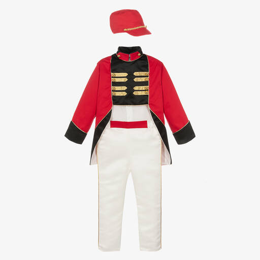 Andreeatex-Boys Red Cotton & Satin Suit | Childrensalon