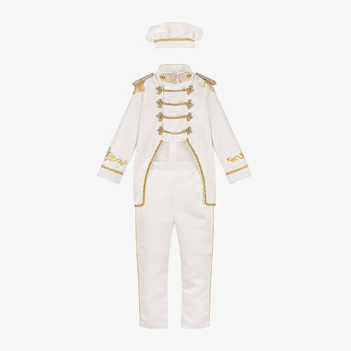 Andreeatex-Boys White & Gold Military Suit | Childrensalon