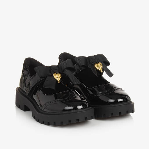 Angel's Face-Girls Black Faux Patent Leather Shoes | Childrensalon