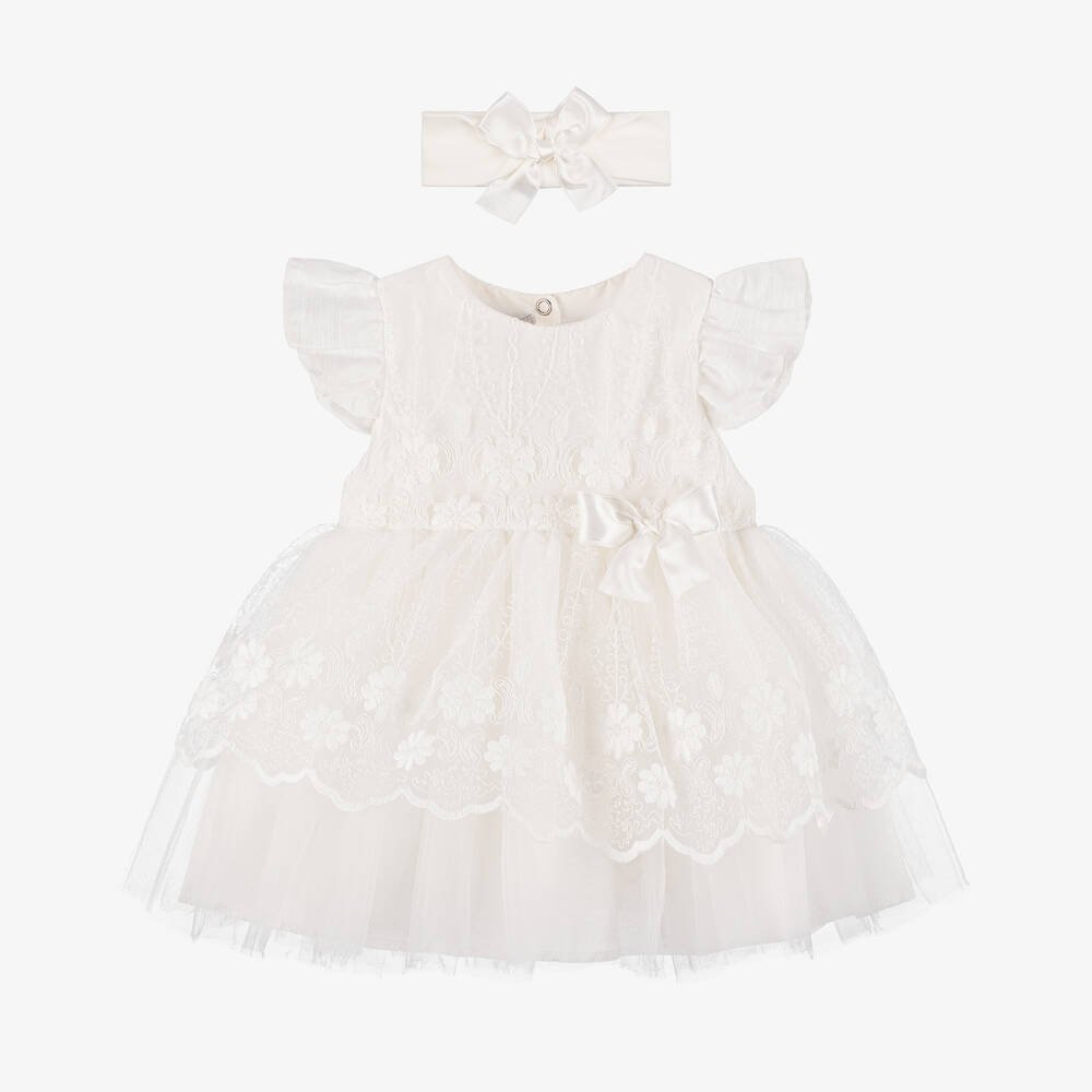 Beau KiD - Baby Girls Ivory Tulle Dress Set | Childrensalon