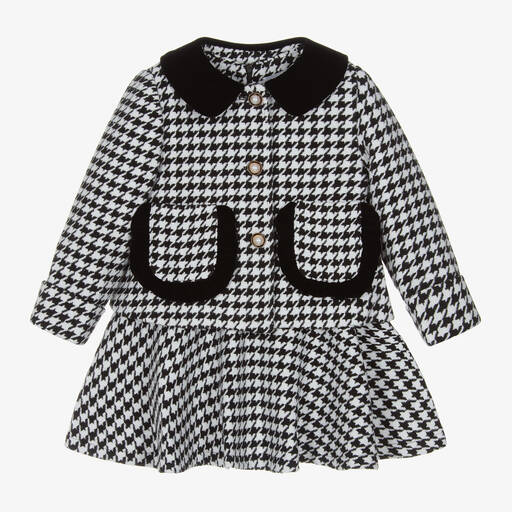 Beau KiD-Girls Black & White Houndstooth Dress Set | Childrensalon