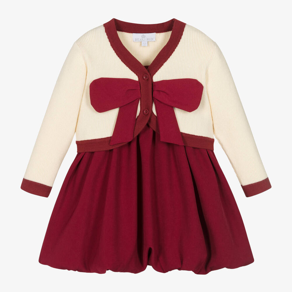 Beau KiD - Girls Ivory & Red Dress Set | Childrensalon