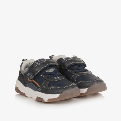 Beppi-Baby Boys Blue Faux Leather Trainers | Childrensalon