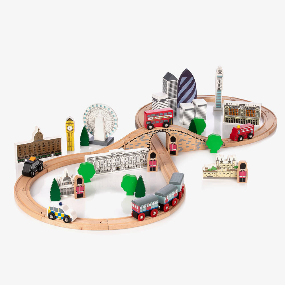 Bigjigs - Wooden City of London Train Set (104cm) | Childrensalon