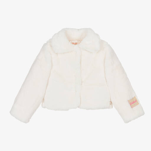 Billieblush-Girls Ivory Faux Fur Jacket | Childrensalon