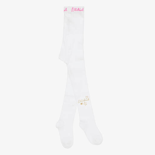 Billieblush-Girls Ivory Logo Tights | Childrensalon