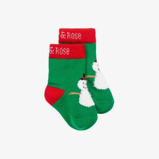 Blade & Rose-Green Festive Snowman Socks | Childrensalon