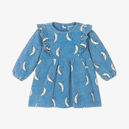 Bobo Choses-Baby Girls Blue Needlecord Moon Dress | Childrensalon