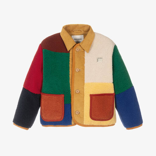 Bobo Choses-Yellow Colourblock Teddy Fleece Jacket | Childrensalon