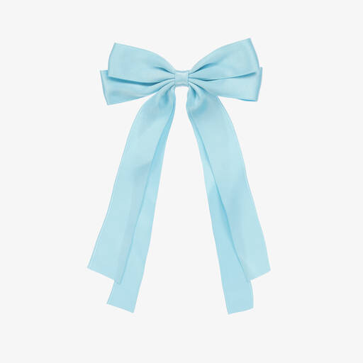 Bowtique London-Girls Blue Bow Hair Clip (12cm) | Childrensalon