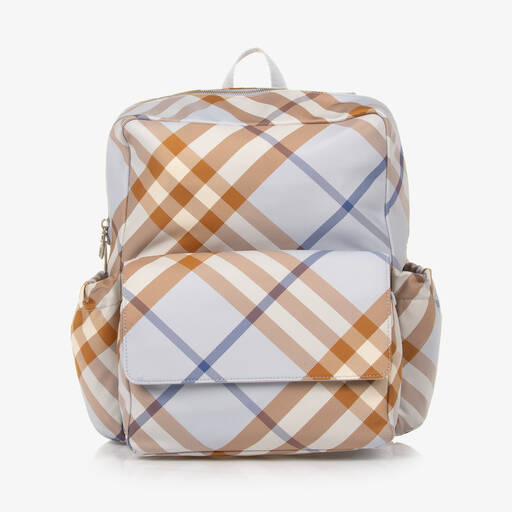 Burberry-Blue Check Backpack (33cm) | Childrensalon