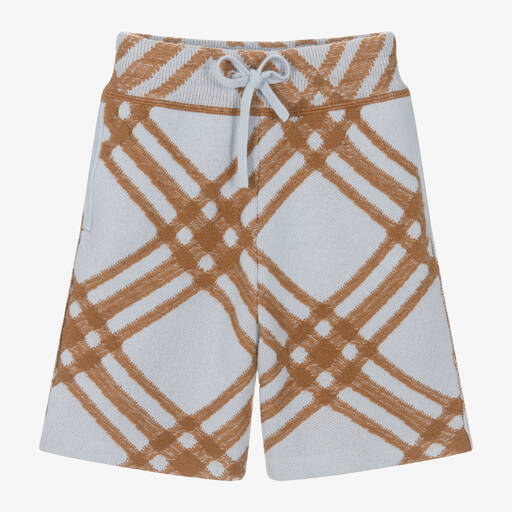 Burberry-Boys Blue Wool & Cashmere Shorts | Childrensalon