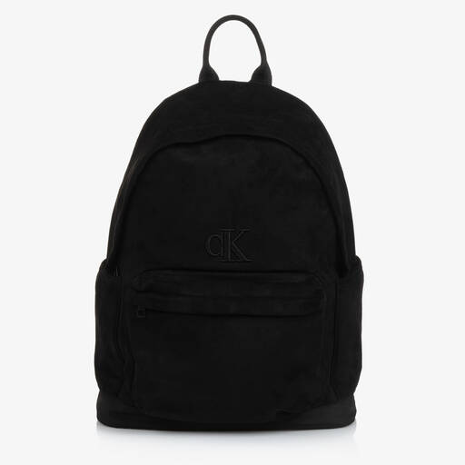 Calvin Klein-Black Faux Suede Leather Backpack (40cm) | Childrensalon