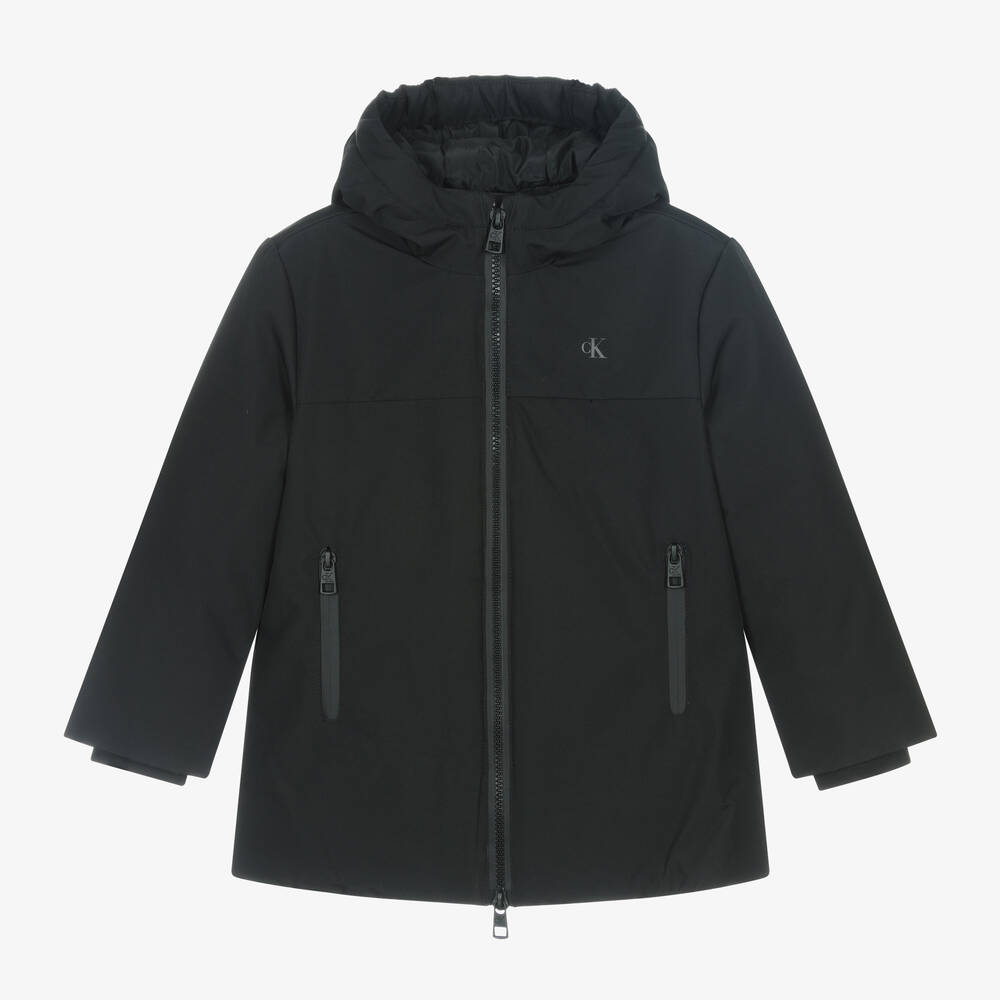 Calvin Klein - Boys Black Padded Coat | Childrensalon