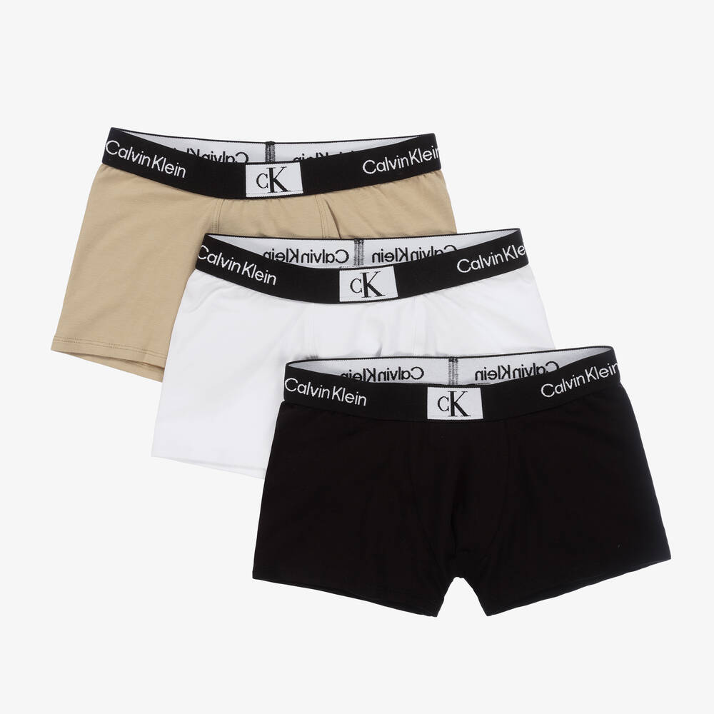 Calvin Klein - Boys Cotton Boxer Shorts (3 Pack) | Childrensalon