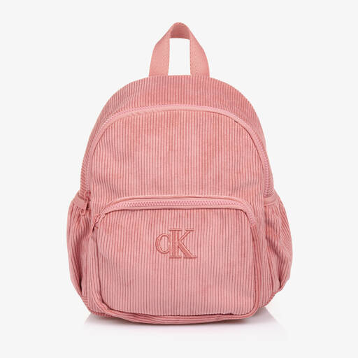 Calvin Klein-Girls Pink Corduroy Backpack (30cm) | Childrensalon