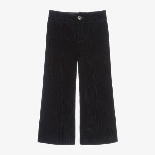 Chloé-Girls Blue Wide Leg Corduroy Trousers  | Childrensalon