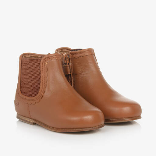 Chloé-Girls Brown Leather Chelsea Boots | Childrensalon