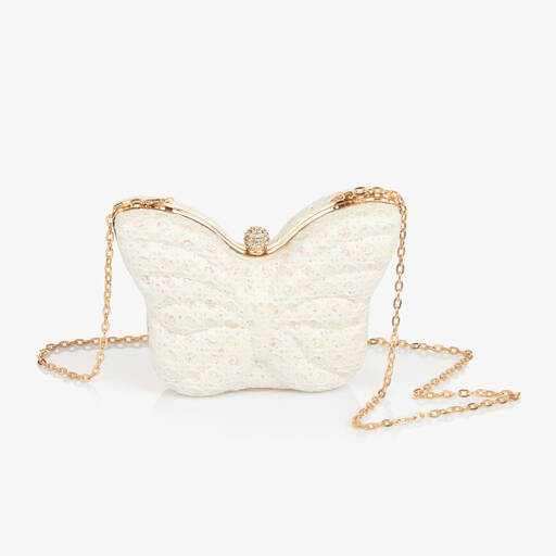 David Charles-Girls Ivory Butterfly Bag (14cm) | Childrensalon