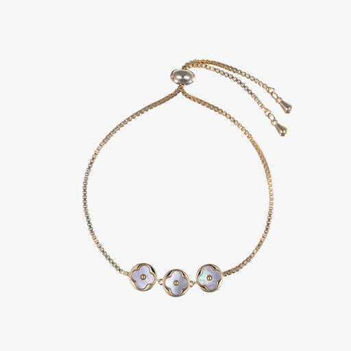 David Charles-Gold Clover Discs Bracelet | Childrensalon