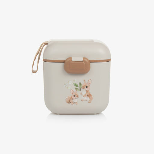 Elodie-Beige Bunny Print Lunch & Snack Box (14cm) | Childrensalon