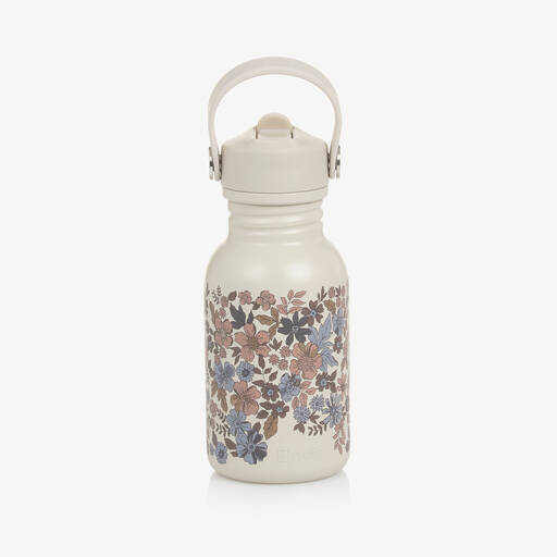 Elodie-Girls Beige Floral Water Bottle (16cm) | Childrensalon