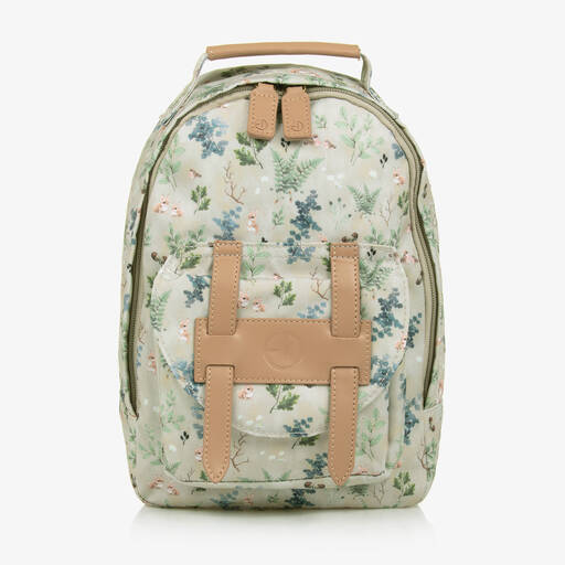 Elodie-Green Woodland Print Backpack (29cm) | Childrensalon