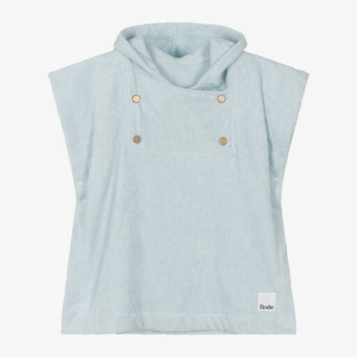 Elodie-Pale Blue Hooded Cotton Poncho Towel | Childrensalon