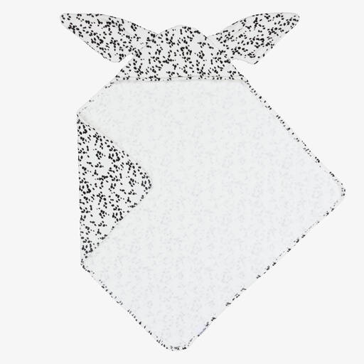 Elodie-White Cotton Hooded Spotty Dalmation Towel | Childrensalon