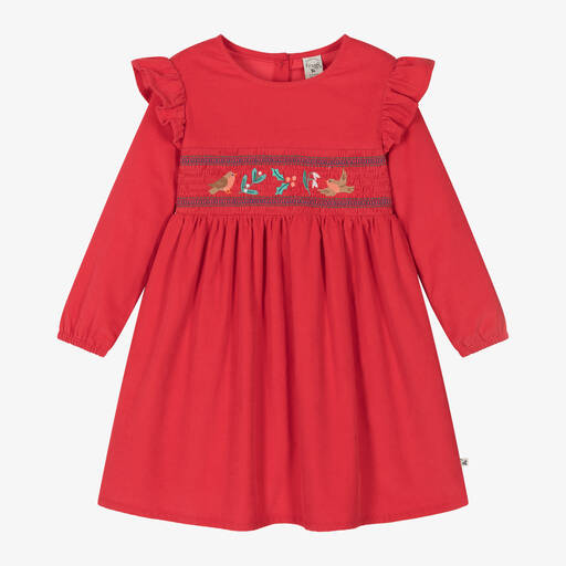 Frugi-Girls Red Corduroy Dress | Childrensalon