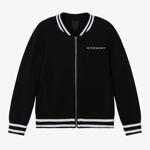 Givenchy-Boys Black Knitted Zip-up Top | Childrensalon