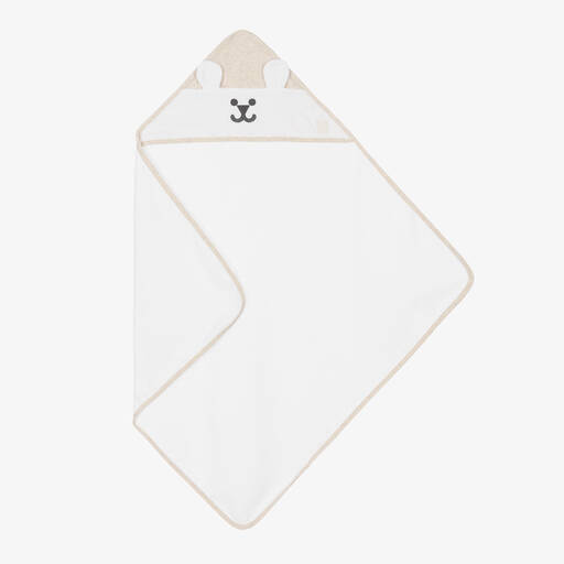 Guess-White Bear Hooded Towel (70cm) | Childrensalon