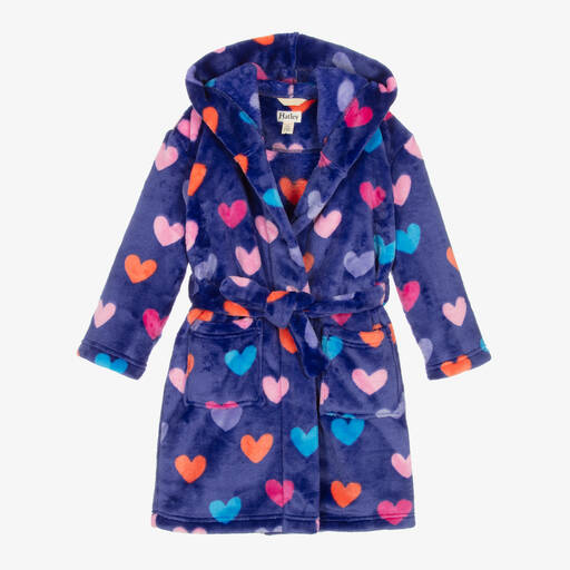 Hatley-Girls Blue Fleece Dressing Gown  | Childrensalon