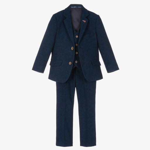 House of Cavani-Boys Dark Blue Orson Suit | Childrensalon