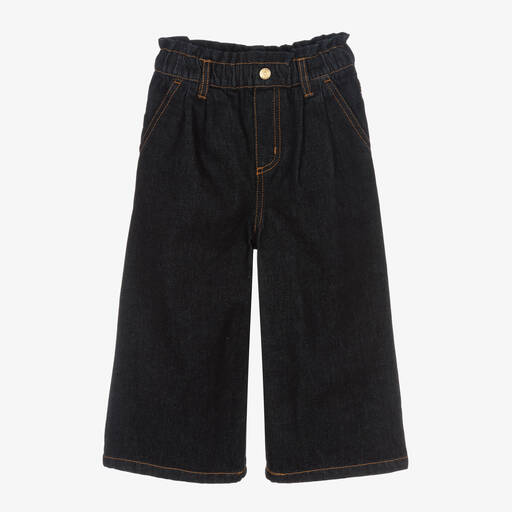 KENZO KIDS-Girls Blue Wide Leg Denim Jeans | Childrensalon