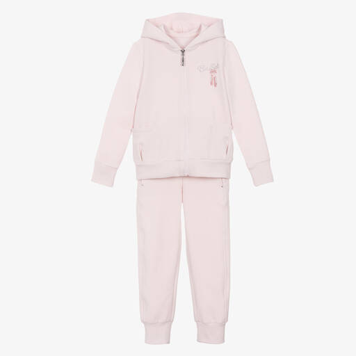 Lapin House-Girls Pink Cotton Ballet Shoes Tracksuit | Childrensalon