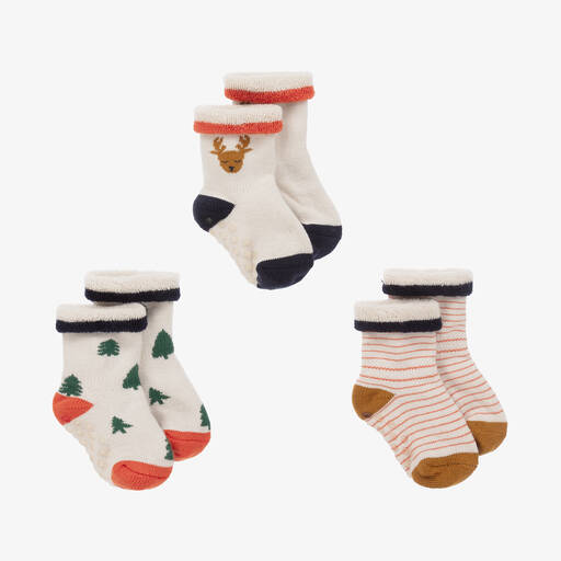 Liewood-Ivory Festive Cotton Anti-Slip Socks | Childrensalon