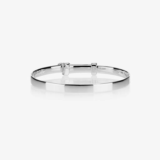 Little Star-Girls Sterling Silver Diamond Heart Bangle | Childrensalon