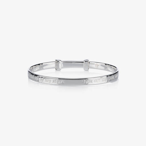 Little Star-Sterling Silver Engraved Luna Bangle | Childrensalon