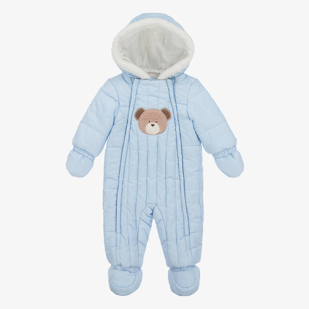 Mayoral - Blue Padded Baby Snowsuit | Childrensalon