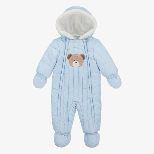 Mayoral-Blue Padded Baby Snowsuit | Childrensalon