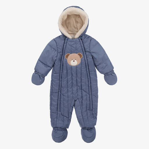 Mayoral-Blue Padded Baby Snowsuit | Childrensalon