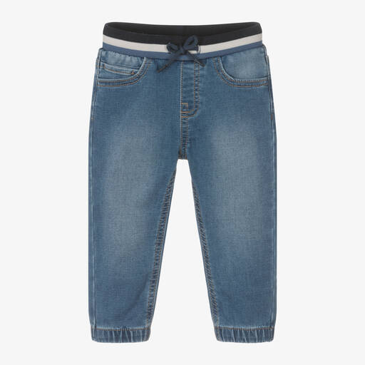 Mayoral-Boys Blue Denim-Look Jeans | Childrensalon