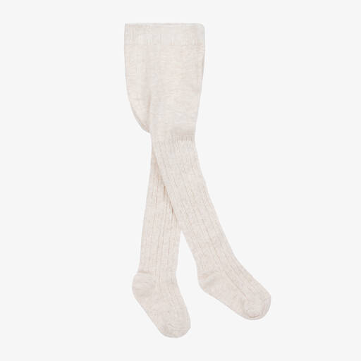 Mayoral-Girls Beige Cable Knit Tights | Childrensalon