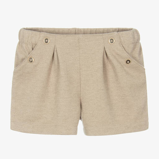 Mayoral-Girls Beige Pleated Shorts | Childrensalon