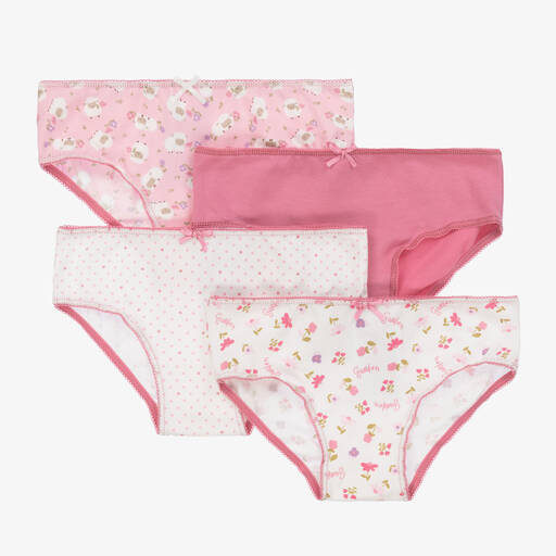 Mayoral-Girls Pink Cotton Knickers (4 Pack) | Childrensalon